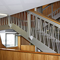Internal painting with 2 pac finish – Sparkling Aluminium on the staircase to Menzies Research Institute, Hobart, Tasmania.